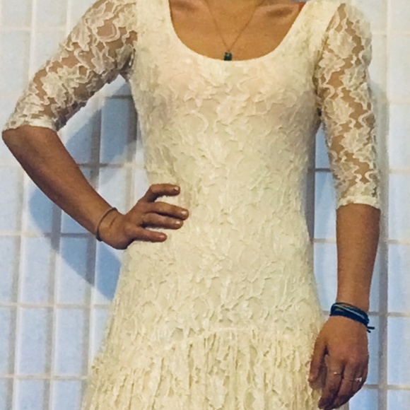 White Lace Mini Dress XS (Ecoté - UO Brand) - Picture 4 of 7